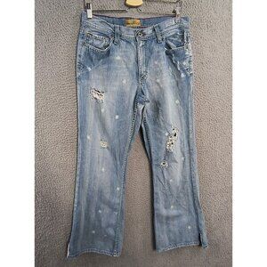 BKE Buckle Jeans Jaxon Men 33 Short Distressed Denim Jeans 29" Inseam Grunge